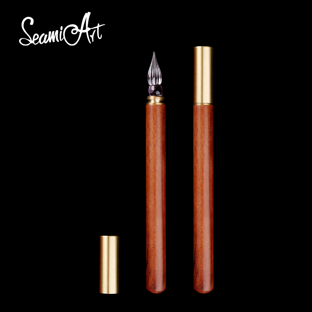 Stationery Supplier - SeamiArt 1pc Wood Handle Glass Dip